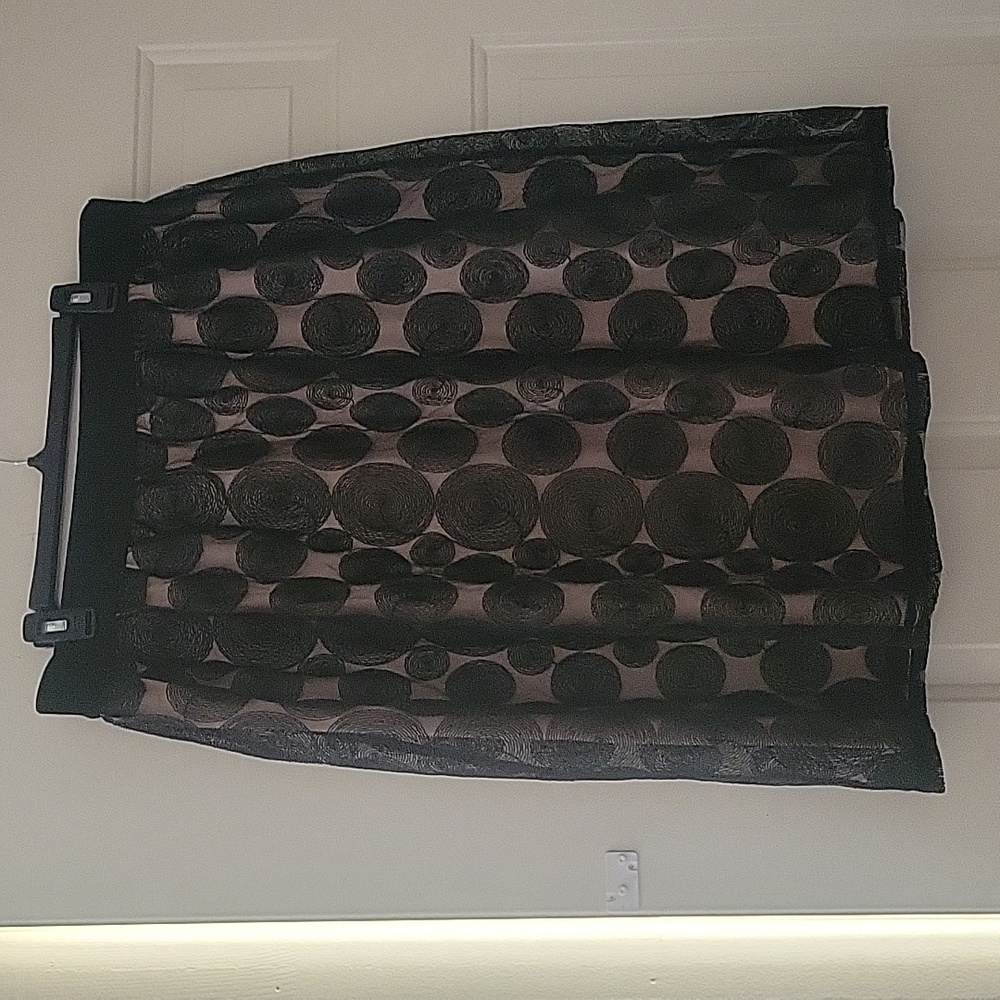 Lane Bryant black sheer overlay midi skirt